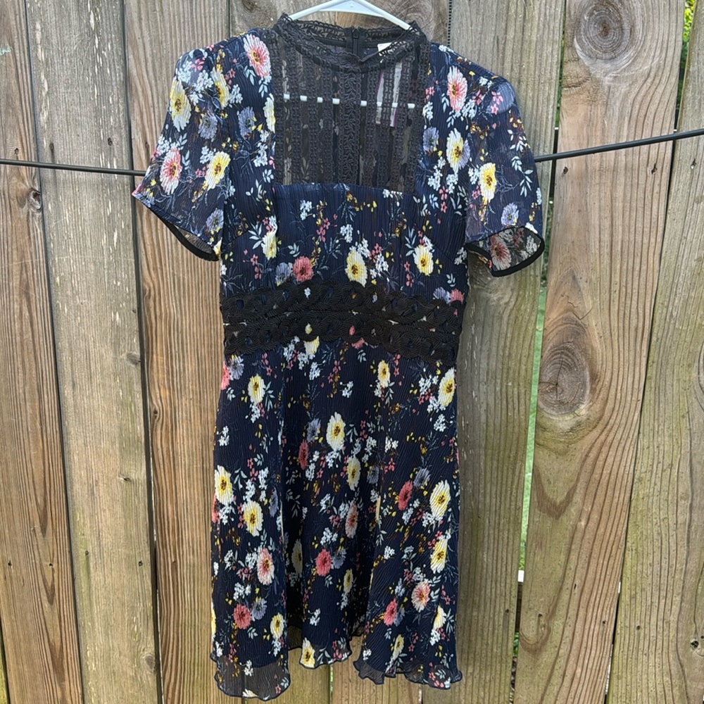 Size XS Foxiedox Short Navy Blue Floral Dress